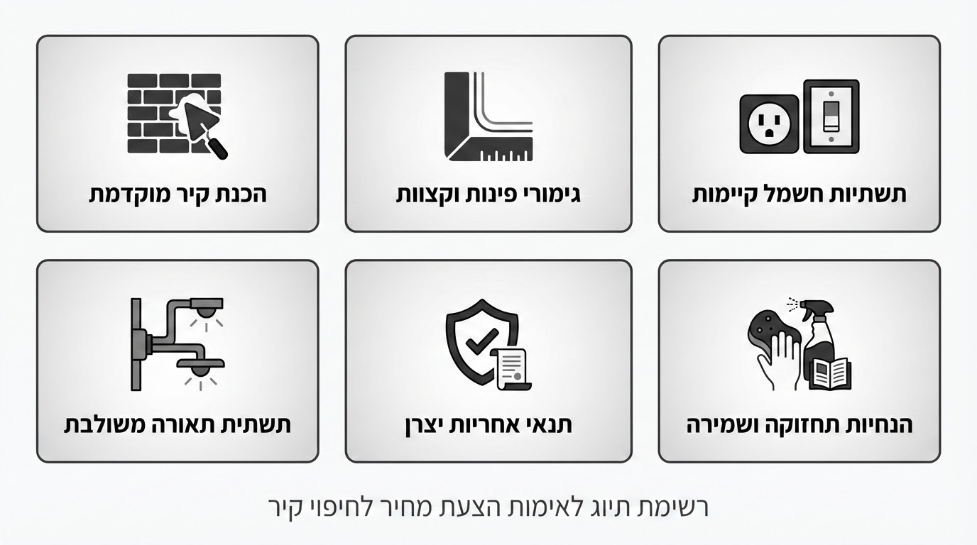 מה לבדוק בהצעת מחיר לחיפוי קירות - רשימת ביקורת