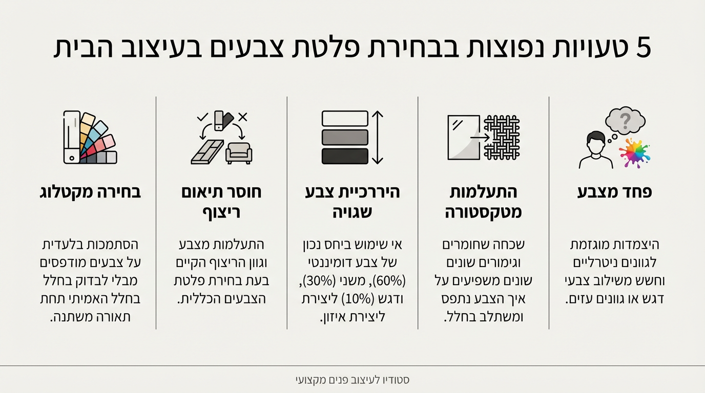 חמש טעויות נפוצות בשילוב צבעים בעיצוב הבית וכיצד להימנע מהן