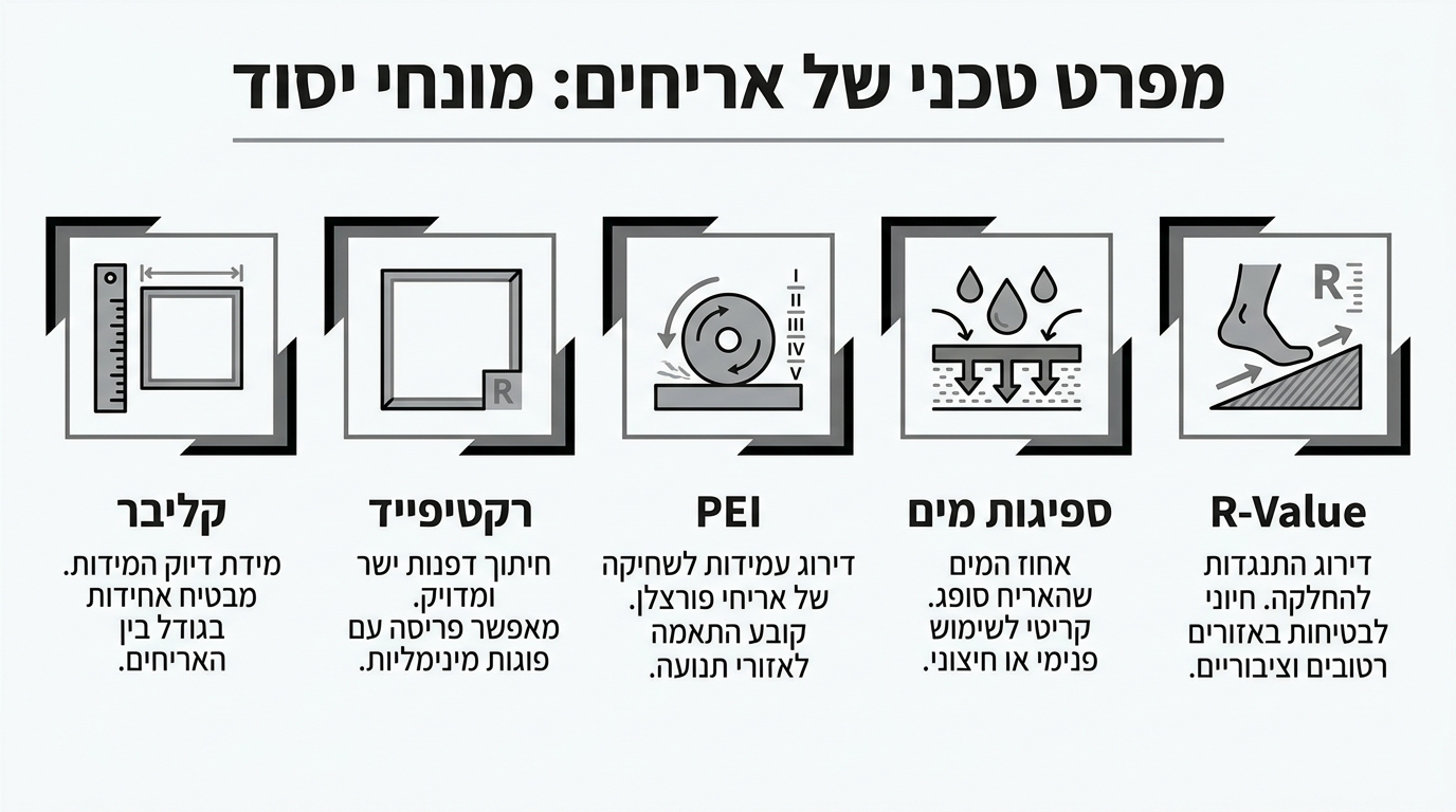 מפרט טכני של אריח דמוי שיש — מה חשוב לבדוק לפני הקנייה