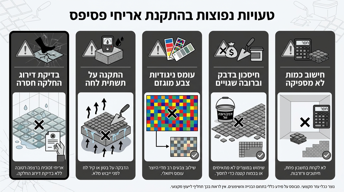 טעויות נפוצות בבחירה והתקנה של פסיפסים – מה להימנע ממנו