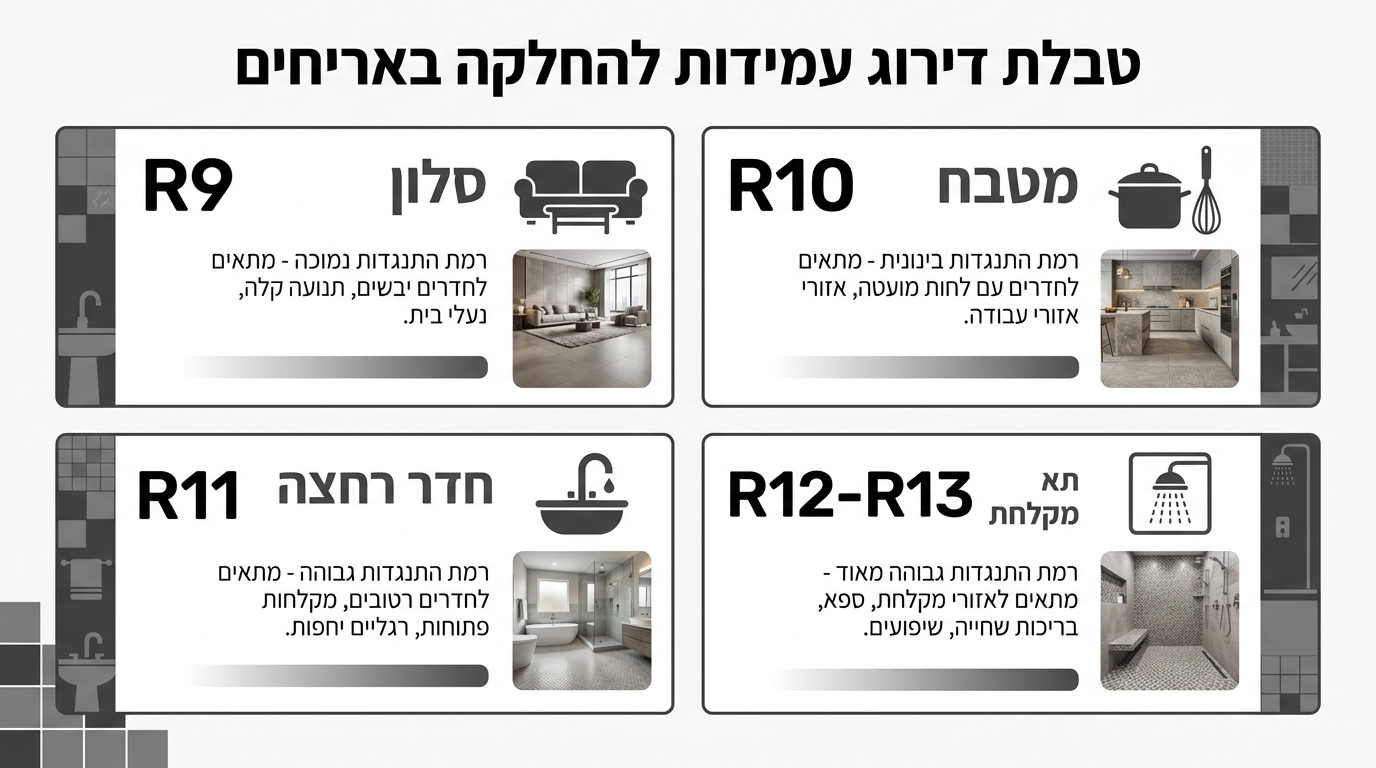 בטיחות וביצועים בבחירת אריחים לעיצוב תעשייתי-מודרני